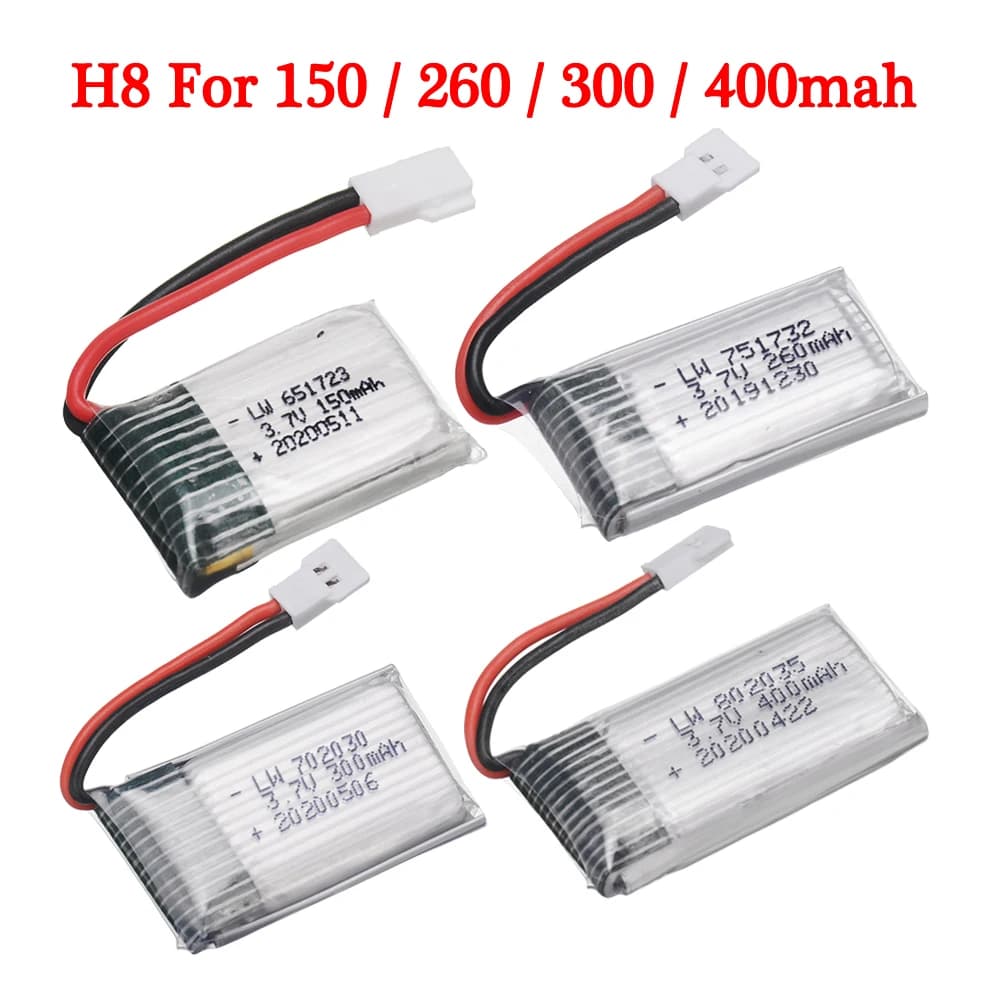 Batteria lipo ricaricabile per aereo RC 3.7V 150mAh 260mAh 300mAh 400mAh per telecomando FX620 FX820 F22 SU57 Mige530 Aerei