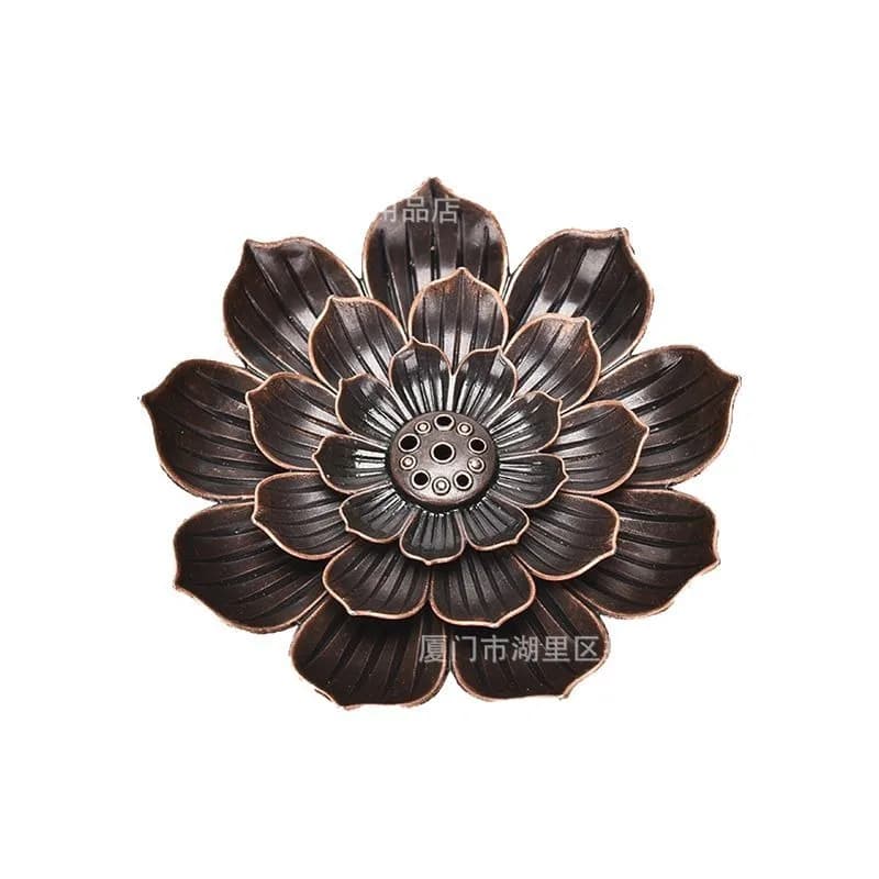 Alloy Lotus Incense Burner, Multi-hole Stick Incense Base, Zen Home Incense Holder Desktop Sandalwood Censer Ornament