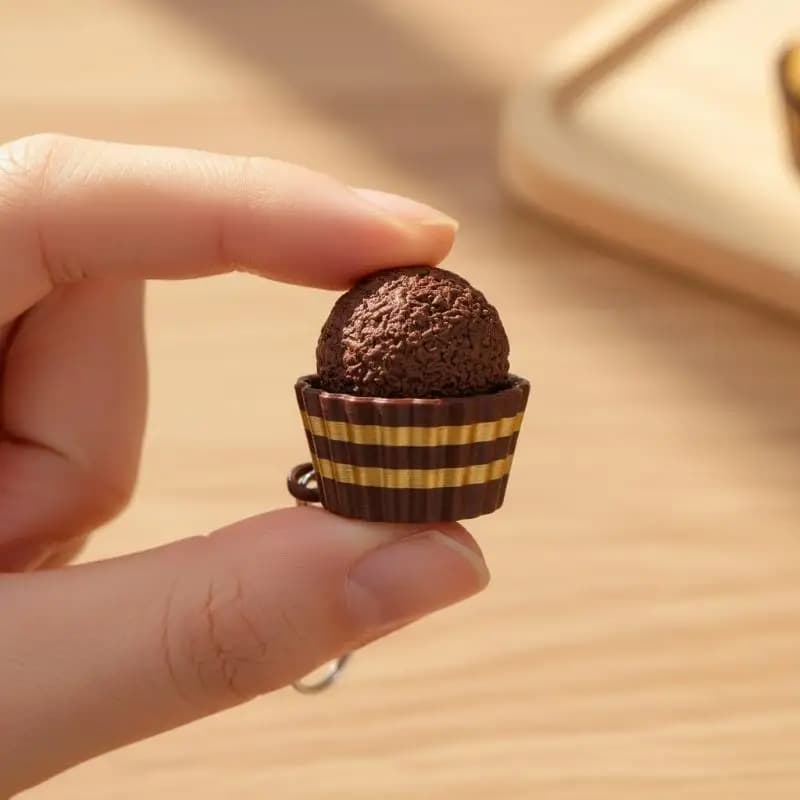 Portachiavi a Forma di Tastiera di Cioccolato Simulato - Giocattolo Antistress 3D Sensoriale con Clicker per Bambini e Adulti
