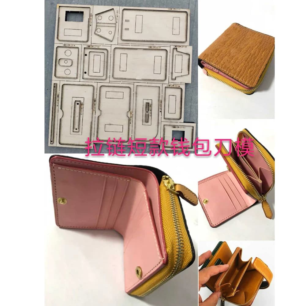 set di strumenti per punzoni in pelle deri el aletleri modello artigianale in pelle cerniera piegata portafoglio porta carte fustellatura coltello stampo