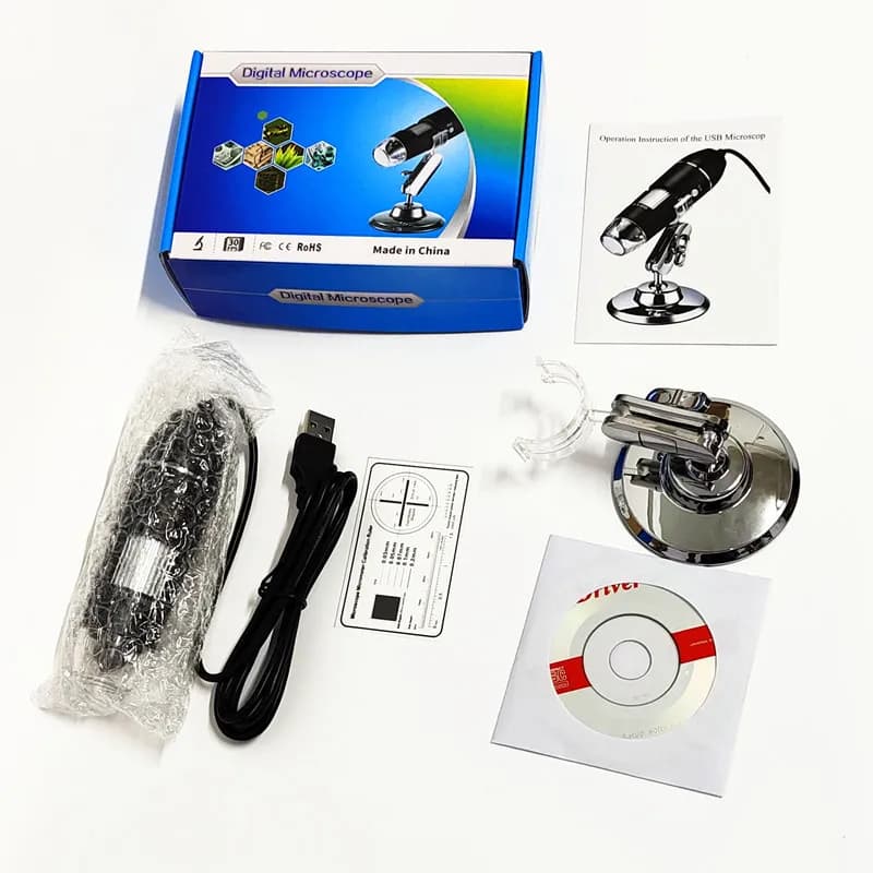 Microscopio elettronico Usb 1000X manutenzione e ispezione lente d'ingrandimento digitale industriale 8Led con staffa