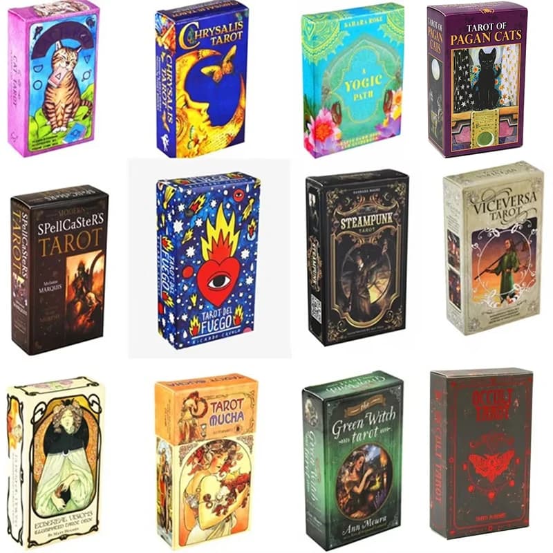 HOT 400 Carte dei Tarocchi Stile Oracle Golden Art Nouveau La Strega Verde Universale Celtico Thelema Steampunk Tarocchi Giochi da tavolo