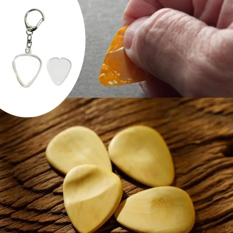 Custodia per plettro compatta e trasparente Custodia per plettri per chitarra leggera e pesante con chiusura magnetica