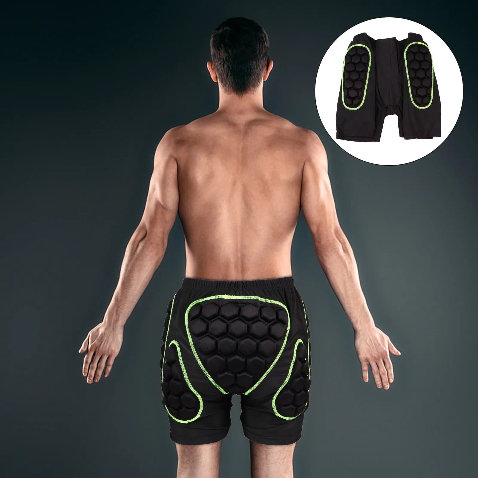 Pantaloncini Imbottiti Traspiranti da Uomo con Protezione 3D per Ciclismo Downhill, Leggeri e Resistenti agli Urti, Protezione per Anca e Coccige
