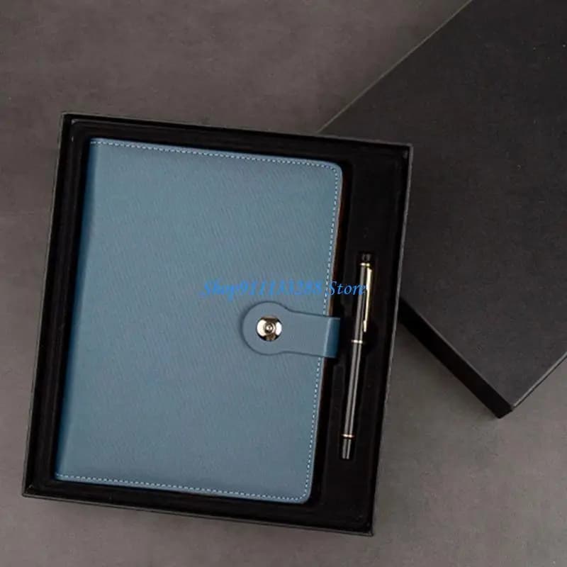 G88D Leather Notebook 160 Pages College Ruled Refillable 6 Rings PU Binder Notebook Hardcover Journal for Writing Journaling