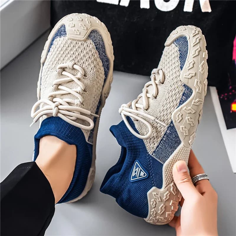 Classic Retro Casual Board Sneakers Men Summer Breathable Interior Shockproof Anti Slip Sole Trendy Street Walking Daily Commute