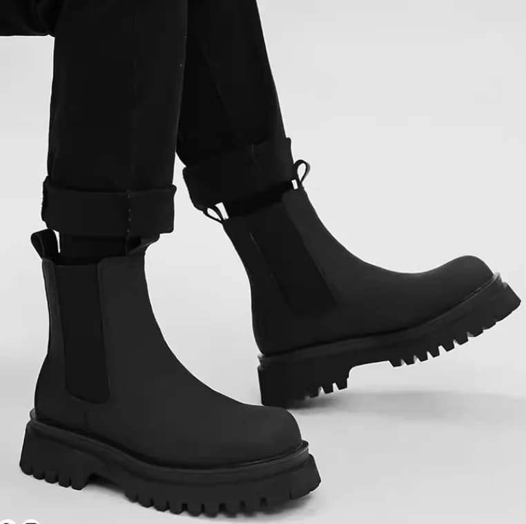 Men Lug Boots Classic England Shoes Slip on Work Boots
