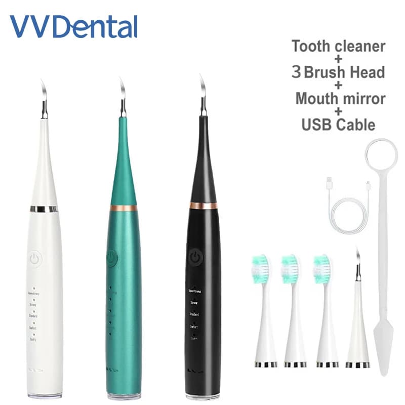 VVDental Electric Sonic Dental Scaler Teeth Toothbrush Removal Plate Tartar Stain Removal of Dental Stone Ultrasonic Vibration