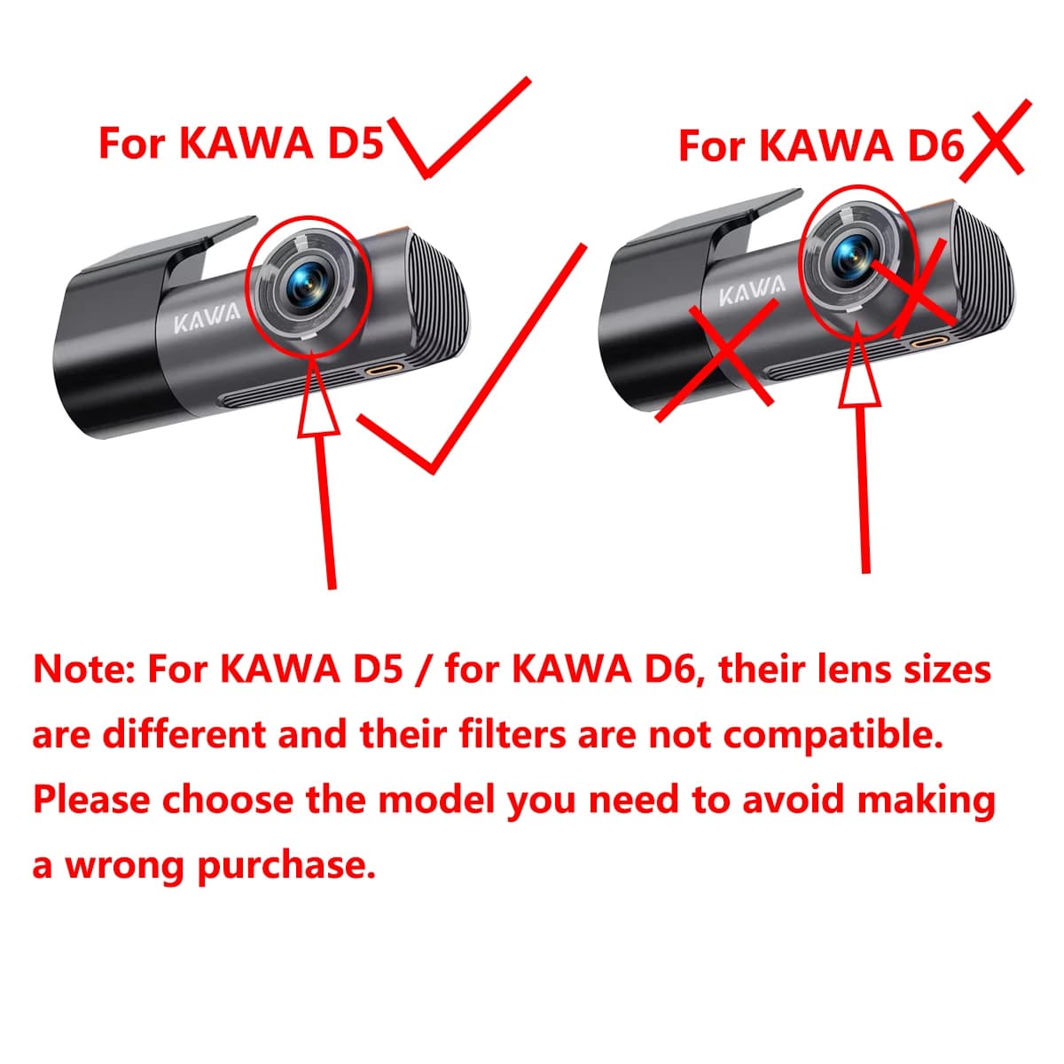 for KAWA Dashcam D5 HD Lens Dust Protection Anti Glare CPL Filter
