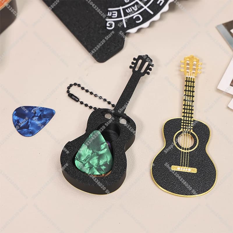 Scatola Portatile a Forma di Chitarra per Plettri, Custodia Impermeabile per Plettri di Chitarra