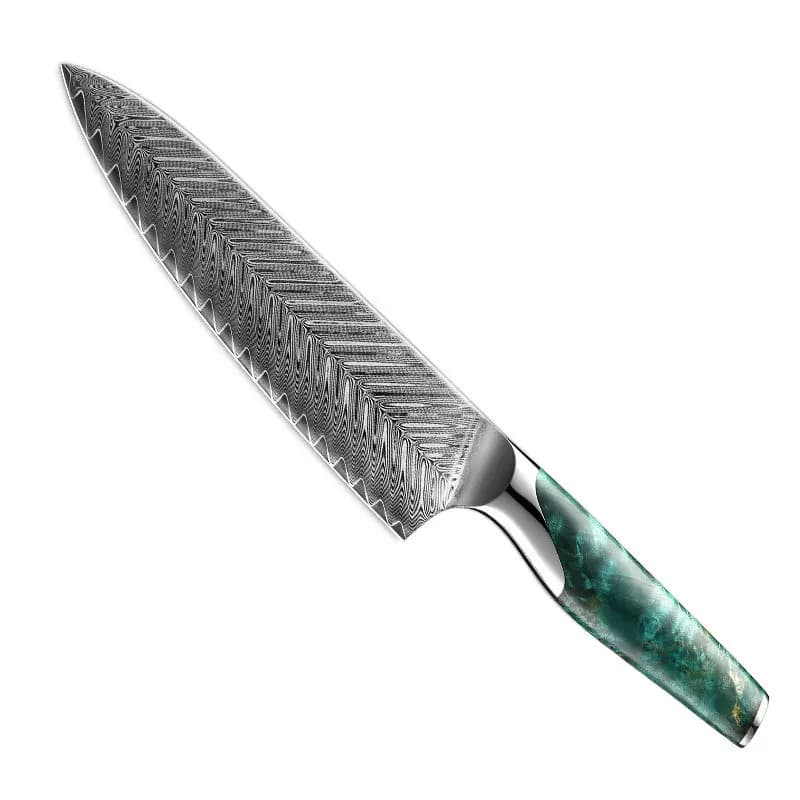 8 Inch Gyuto Knife 67-layers Damascus Steel VG10 Blade Chef Cleaver Slicing Professional Kitchen Knife Stabilized Wood Handle
