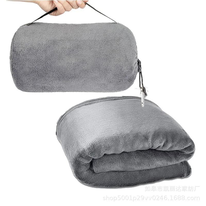 Coperta in Pile Pieghevole 2-in-1, Coperta da Viaggio per Aereo, Multiuso Portatile per Vendita all'Ingrosso