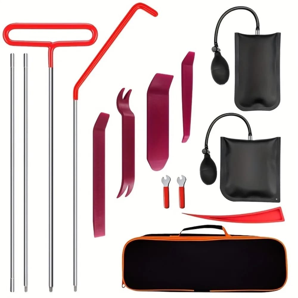 Set di Attrezzi per Riparazione Porte Auto in Acciaio - Kit di Rimozione Finiture con Strumenti per Rimozione Clip e Sganciamento Rivestimenti