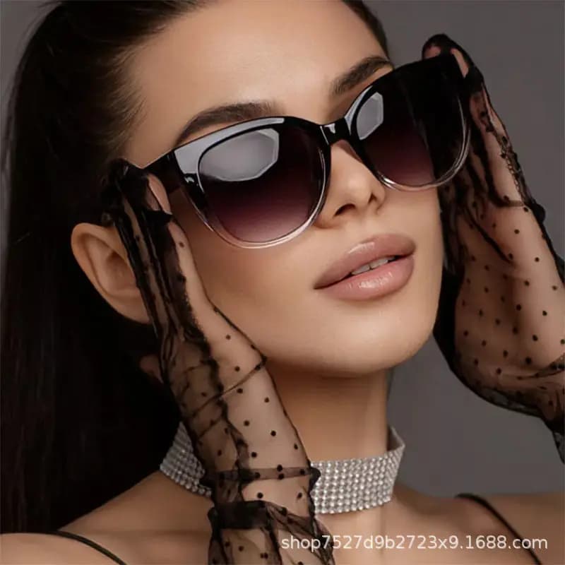 Occhiali da sole cat eye alla moda, nuovo stile, per donna, con protezione solare avanzata, lenti sfumate, occhiali da festa
