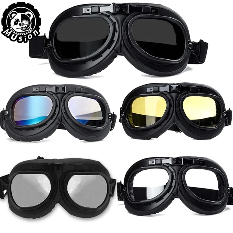 Motorcycle Glasses Vintage View Glasses Retro Eyeglasses Helmet Glasses Motrcross Scooter Bike Cycling Windproof