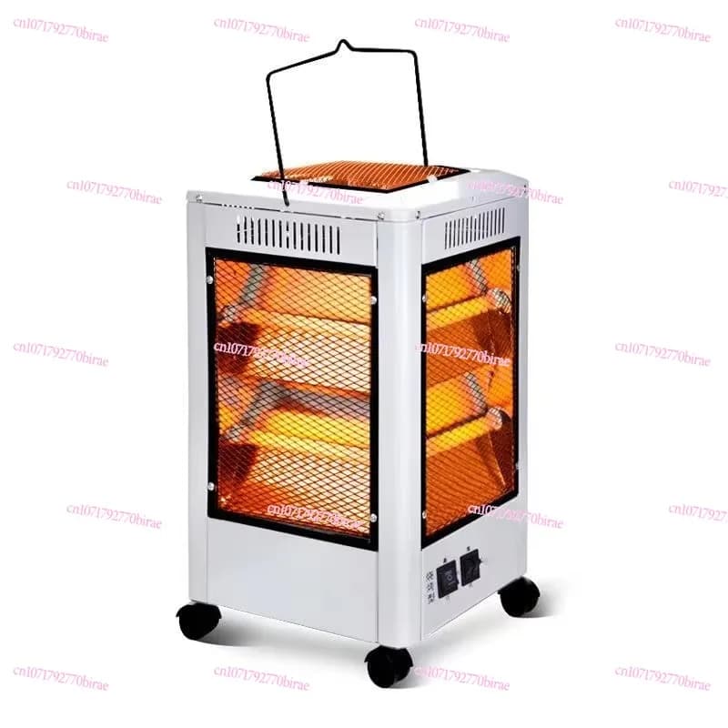 Piccolo Riscaldatore Elettrico Solare a Quattro Lati, Forno Domestico a Risparmio Energetico con Riscaldamento a Cinque Lati e Ventilatore Elettrico