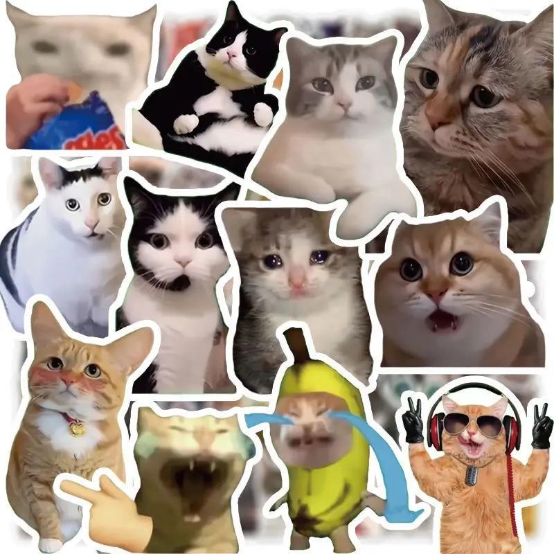 46 pcs/bag, cat stickers, be for suitcase skateboard luggage laptop diy phone sticker decoration school material toy stationery