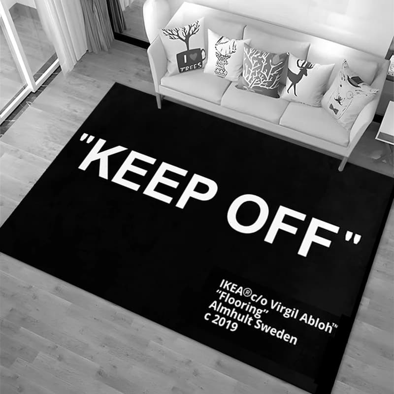 Tappeti 'Keep Off' Stampati in 3D, Grande Tappeto per Soggiorno, Camera da Letto, Decorazione Casa, Tappetino Antiscivolo in Poliestere
