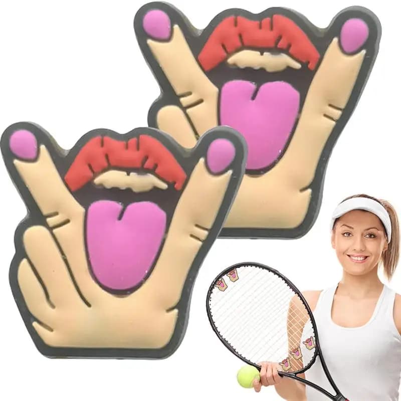 2 pcs animated cardboard tennis rack shock absorber anti-vibration sports accessories soft silicone for protection of the joints of the rack
