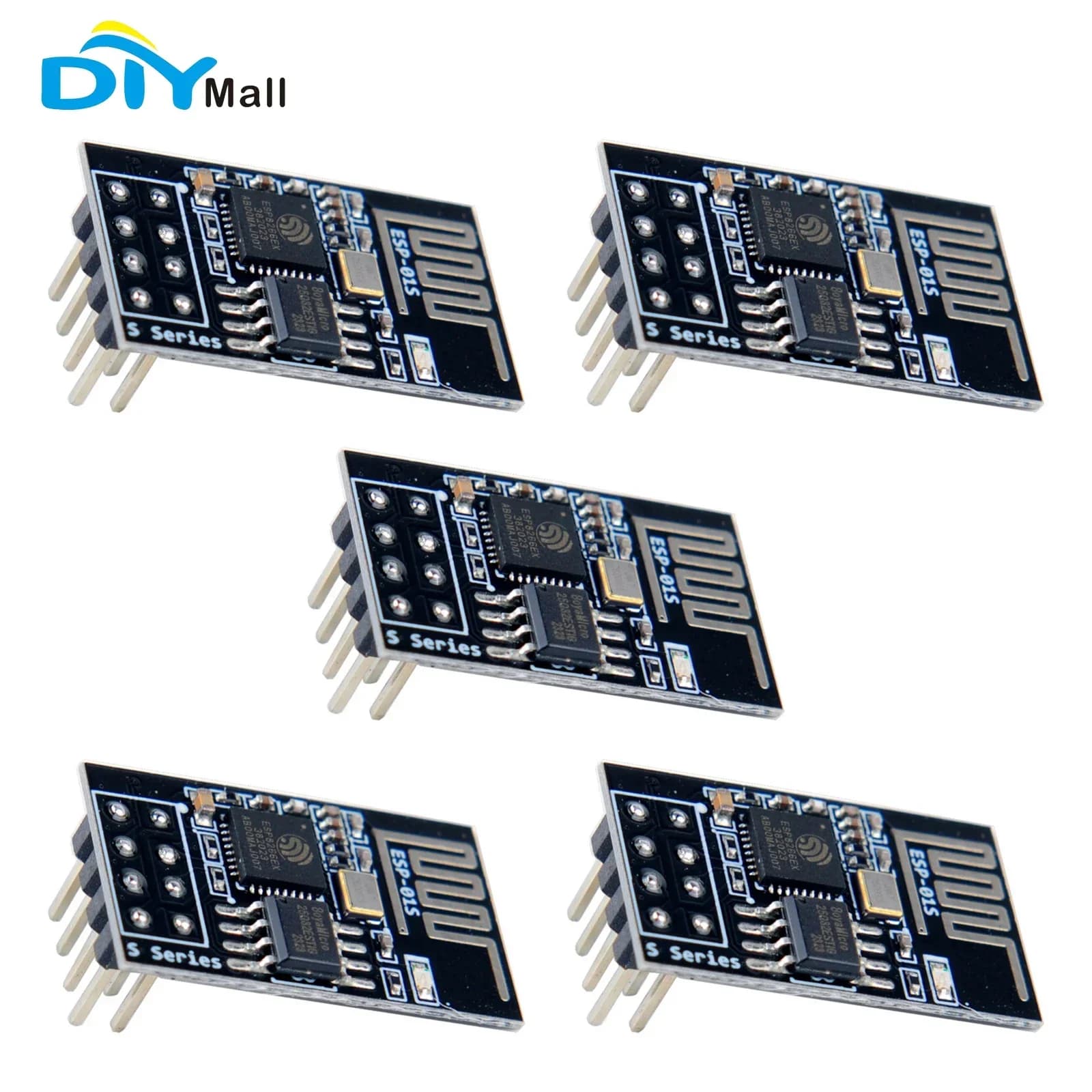 5PCS ESP-01S ESP8266 Modulo ricetrasmettitore seriale wireless WiFi 4MB Flash 3.3V compatibile con Arduino IDE per progetti IoT