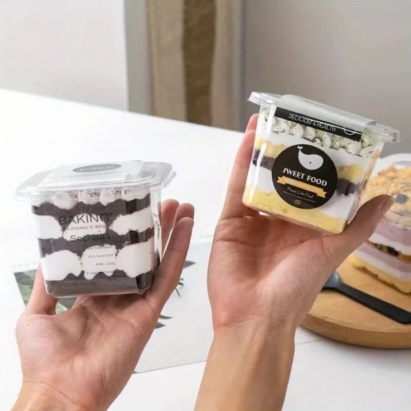 50 set, contenitori versatili per bento da dessert per tofu, frutta e mousse, ideali per pasticcerie e asporto – Materiale durevole per uso professionale