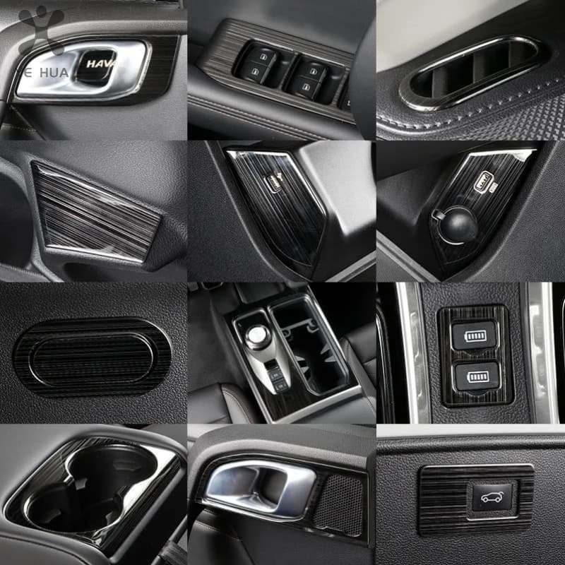 Haval Dargo 2022 Dargo X 2023 2024 spazzolato nero scatola del cambio per auto copertura del pannello custodia Trim cornice adesivi accessori interni