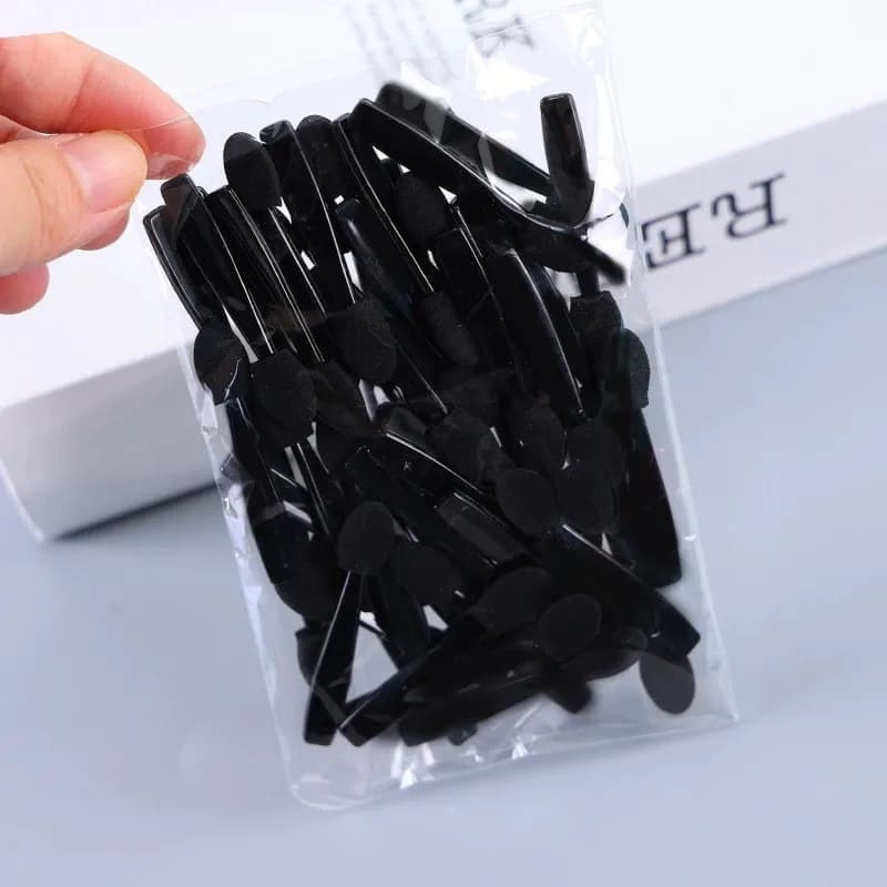Wholseale 50/100pcs Pigment Sponge Stick Sided Eyeshadow Applicator Mirror Chrome Nail Powder Brushes Sponge Disposable