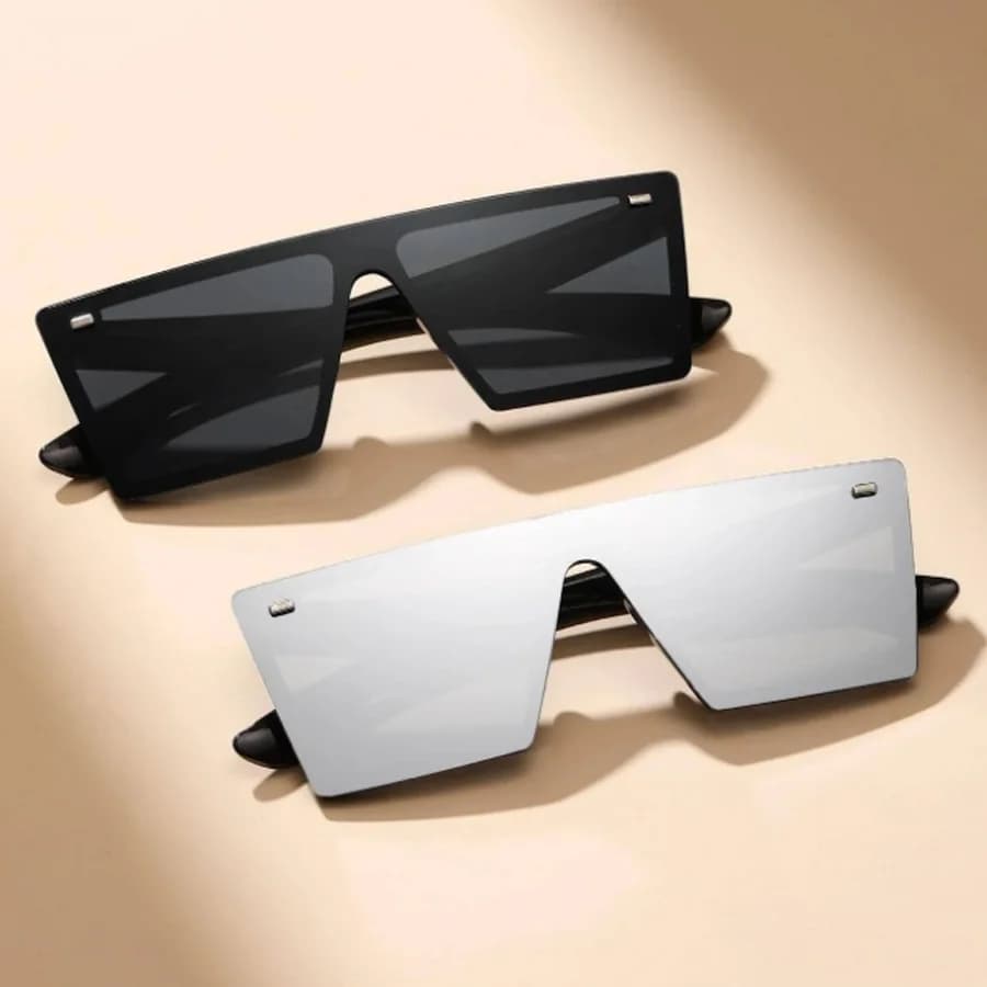 Fashionable Women's Sunglasses Casual With Square Frame Oversized By 2 Pieces Retro Style Sunglasses Y2K Street Beach Decoration