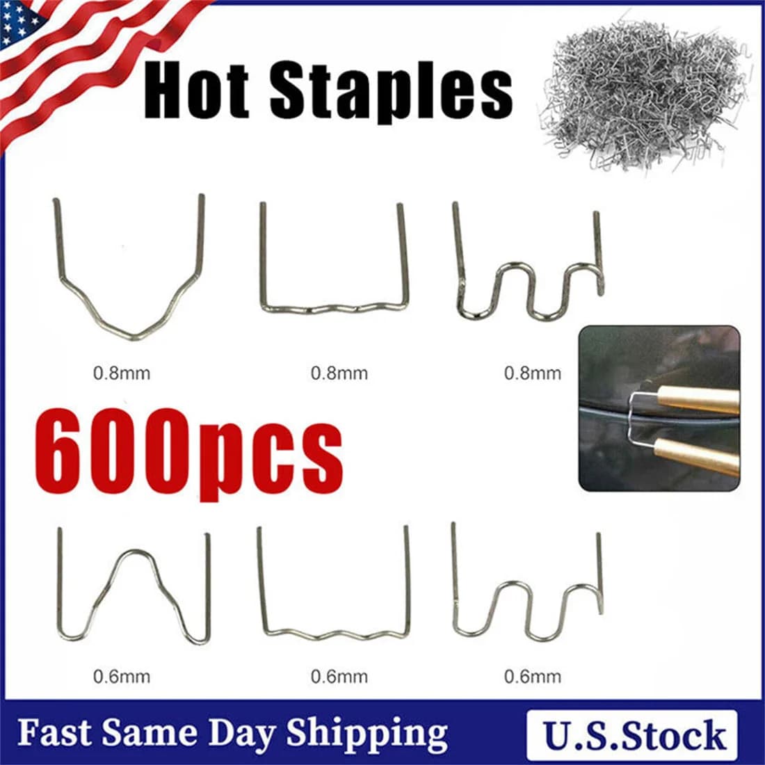 Treeligo 600 pz/set Hot Staple saldatrice di Plastica Per Paraurti Auto Parafango Saldatore Cucitrice Kit di Riparazione Auto Accessori Auto