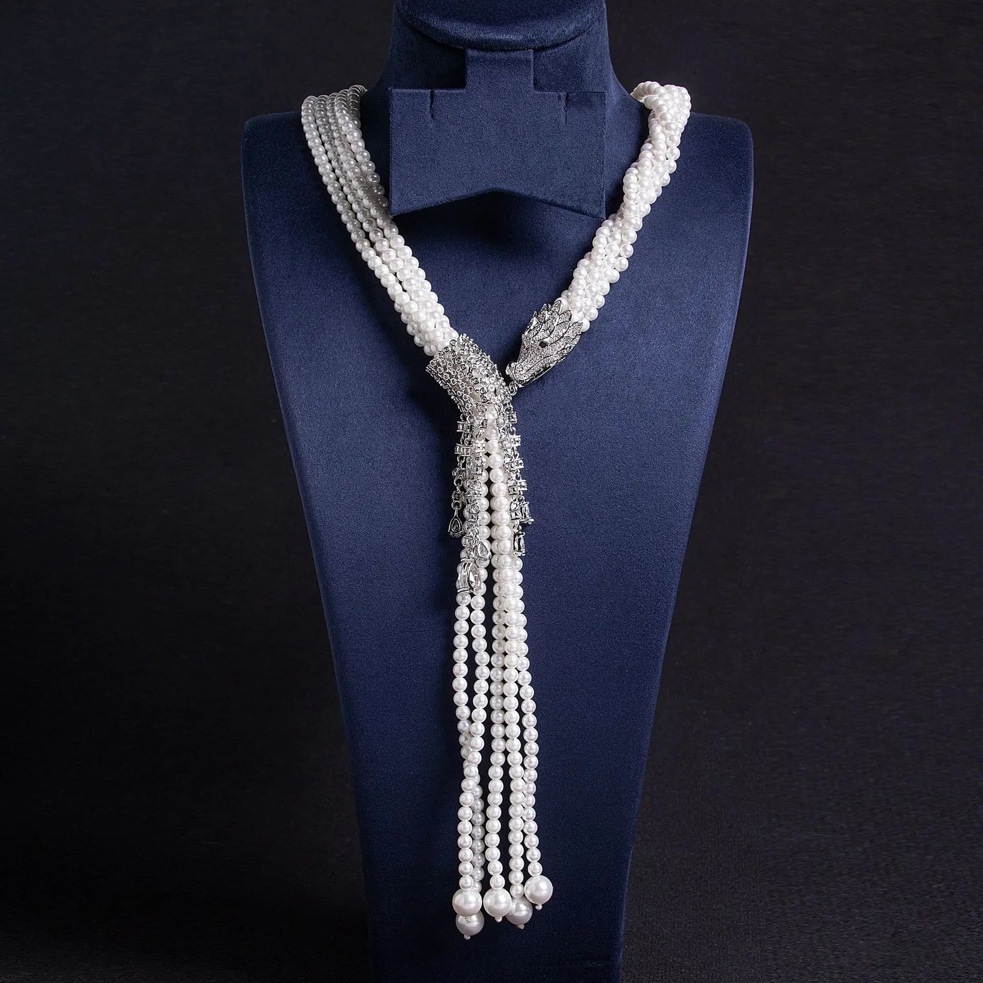 Nuovo ciondolo con collana di perle multistrato con nappa, abito versatile, set di accessori per gioielli da donna, regalo per feste serali, sposa M-305