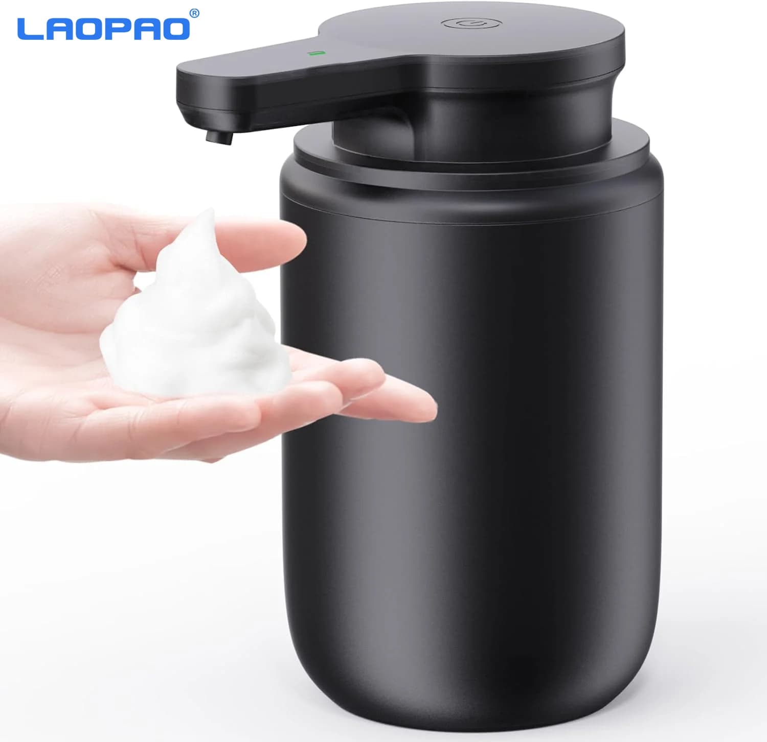 LAOPAO Foam Soap Dispenser Set IPX5 Waterproof USB-C Charging with Sensor Infrared Motion Sensor for Kitchen and Bathroom