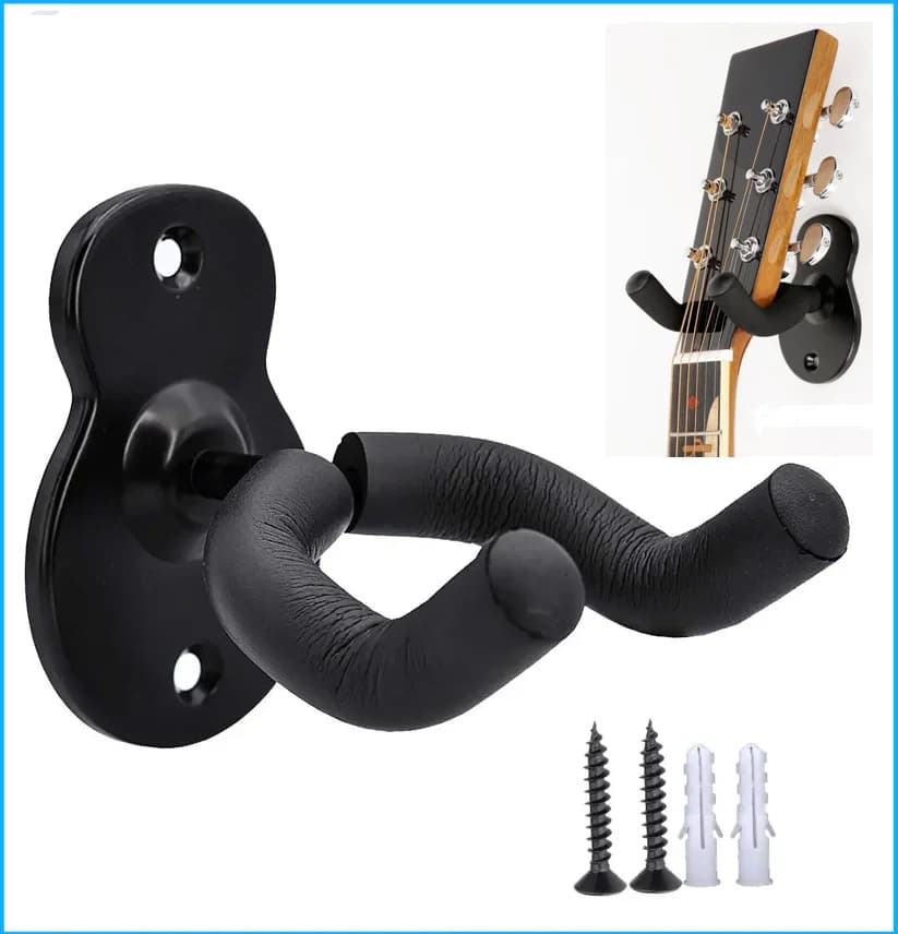Supporto da Parete per Chitarra, 1/2/3/4 Pezzi, Gancio per Chitarra Acustica, Elettrica, Basso, Ukulele, Supporto in Metallo Nero