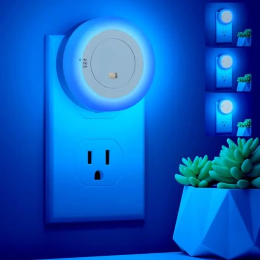 LED Night Light, Dimmable Plug-in Dusk to Dawn Sensor Hallway Lights, Smart Nightlight for Bathroom, Bedroom, Adults and Room,