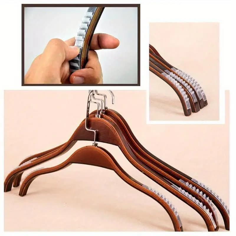 100 Pezzi Strisce Antiscivolo in Silicone per Grucce in Legno e Plastica, Cuscinetti in Gomma Antiscivolo ad Alta Adesione, Ecologici