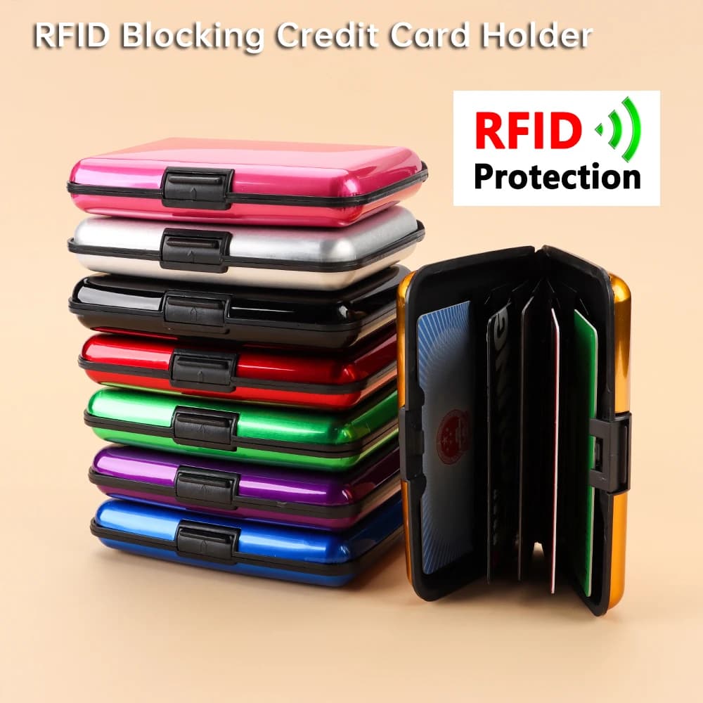 Business Metal Anti-Theft Wallets RFID Blocking Credit Card Holder Coin Purse ID Card Case RFID Wallet