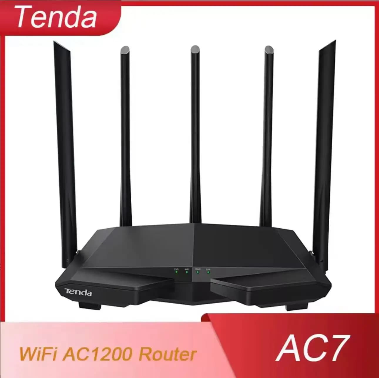 Tenda AC7 Router wireless AC1200 dual band Ripetitore di portata Wifi con antenne ad alto guadagno 5 * 6dBi Estensione Wi-Fi a copertura più ampia