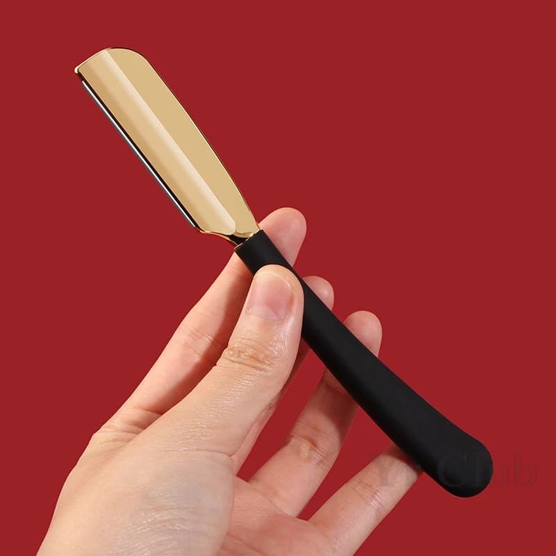 New shaver with straight handle japanese manual shaver handle in silica shaver gel for man beard safe support for shaving blade with feathers Y0630