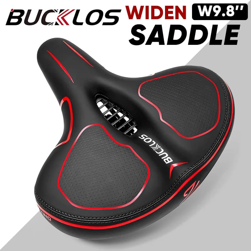 BUCKLOS allargare la sella della bicicletta ergonomico Shock-Absoption sella della bici oversize addensare morbido e confortevole cuscino del sedile parti di ciclismo