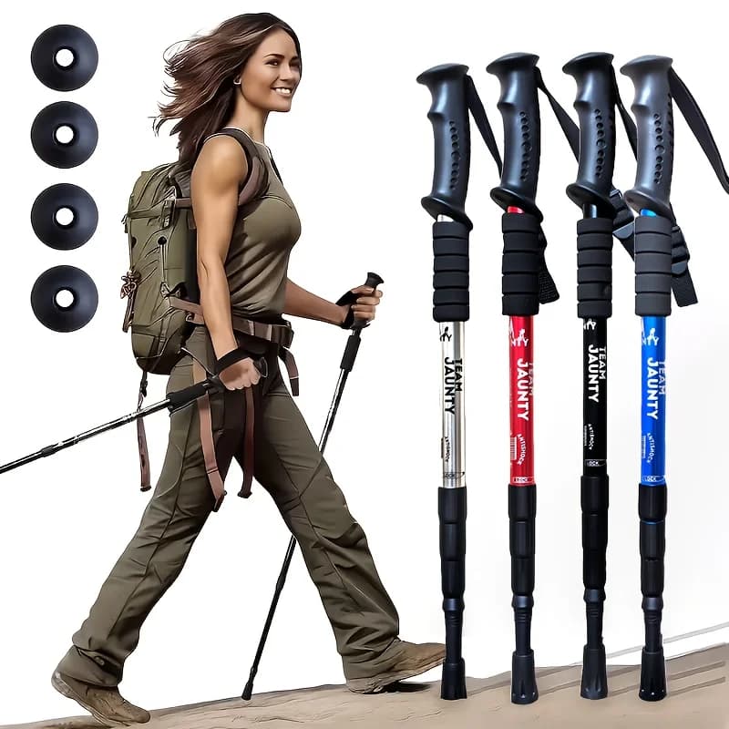 Adjustable Trekking Stick with Waterproof Design and Anti-slip Grip | Aluminum Alloy, Fast Locking Type