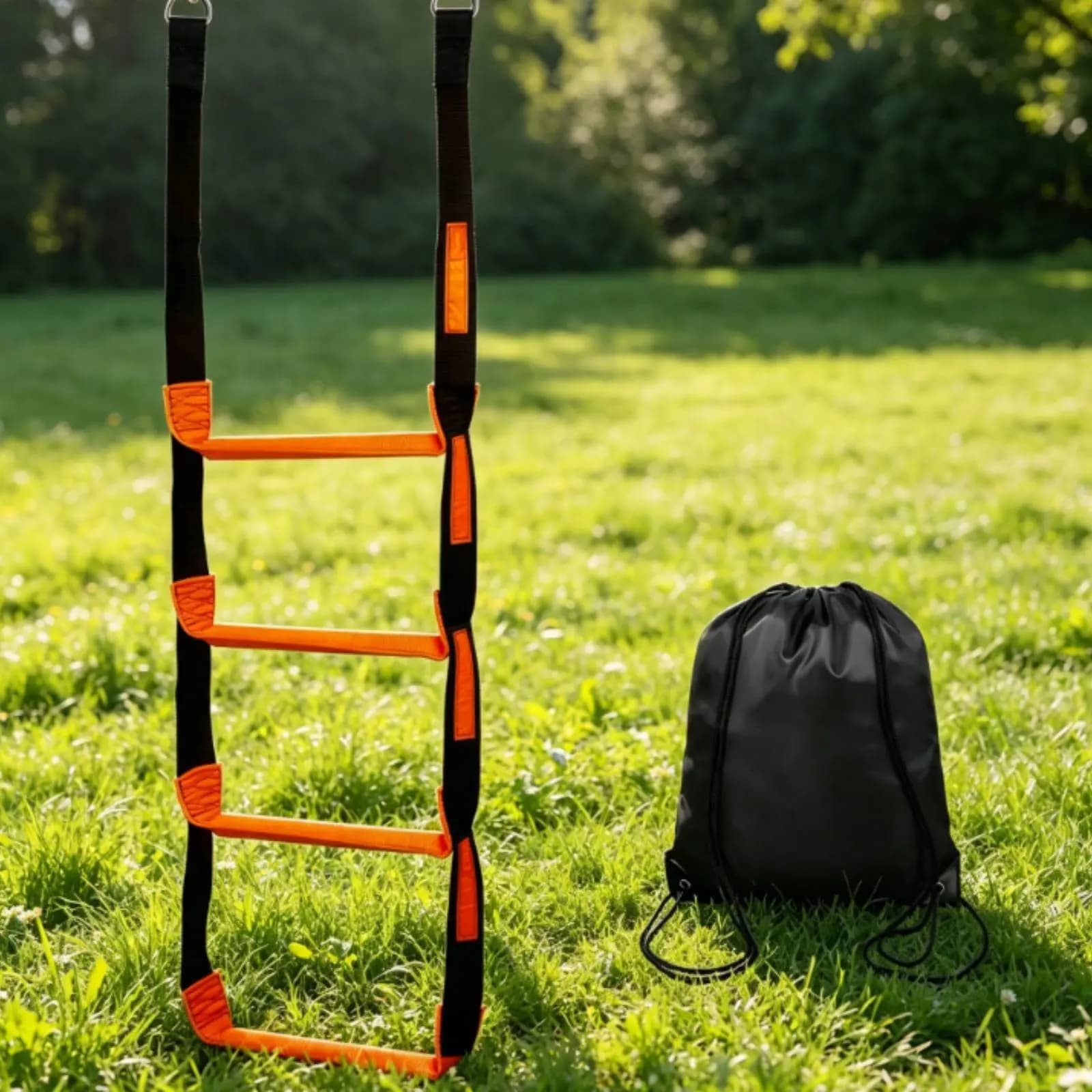 Boat Rope Ladder Anti-Slip Foldable Rope Ladder Marine Hardware Portable Water Equipment Carry Bag for Watercraft Use