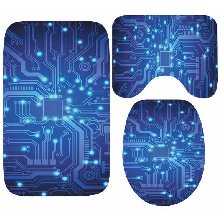 Nuovo Tappetino da Bagno a Forma di Circuito Stampato, Set di 3 Tappeti per Doccia per Ingegneri