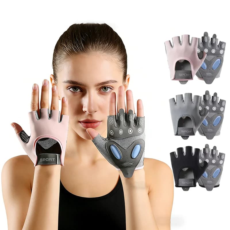 Breathable Sports Gloves Half-Aid for Men and Women, Anti-Slip and Anti- Shock, for Fitness, Weight Training and Lifting