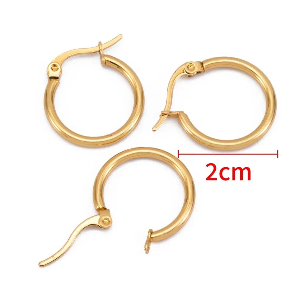 10pcs 20mm Beechip Stainless Steel Earrings Open Ear Rings For Jewlery Making DIY Components Accessories