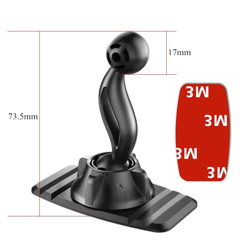 Supporto per cruscotto regolabile universale da 17mm con supporto per cruscotto regolabile adesivo magnetico supporto per ricarica Wireless per telefono cellulare