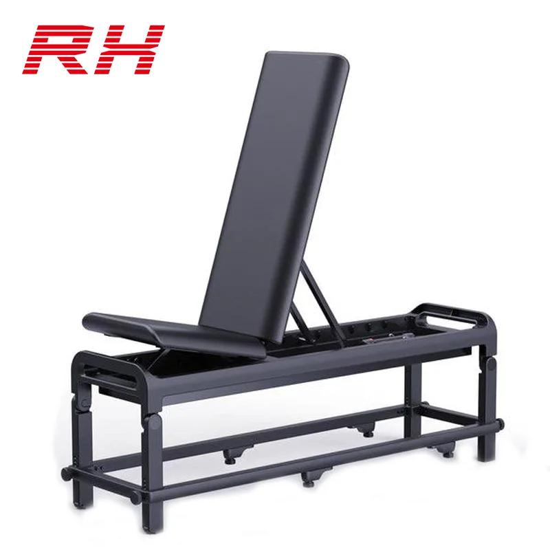 RH with flat tilt for exercises with adjustable handlebars, weight bench, factory supply, custom OEM commercial folding bench