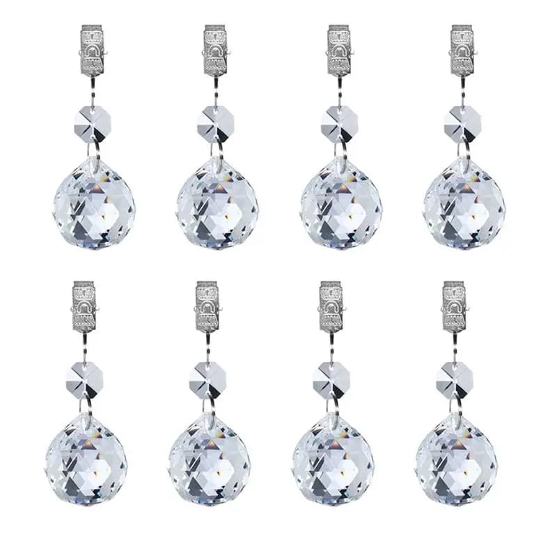 A53Q-8Pcs Tablecloth Weights Heavy Crystal Tablecloth Weight Hangers Pendants For Hold Curtains Shower Curtains Garden