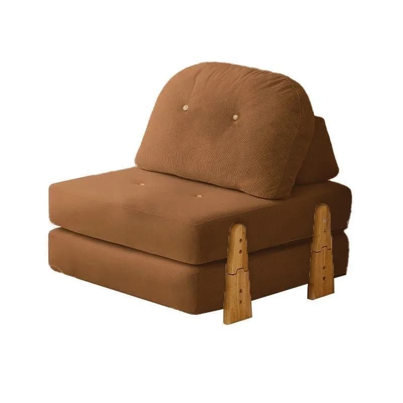 Fabric Recliner Sofa for Small Apartments Tofu Block Leisure Living Room Folding Combination Module Bed for Compact Spaces