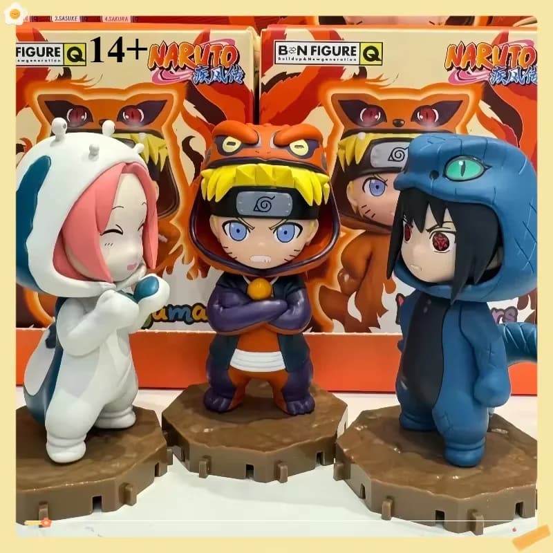 Naruto Bnfigureq Pajamars Serie Blind Box Action Figures Modello Sasuke Kakashi Costume Design Decorazione Regalo Giocattolo!!!