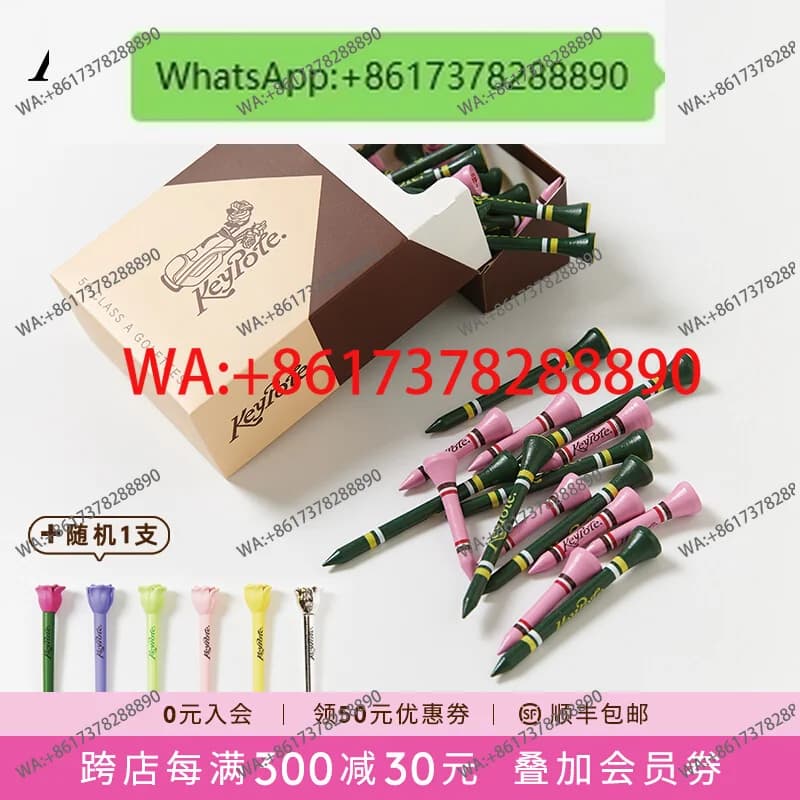 Keypote Golf TEE Supporto in legno con una palla di rosa casuale TEE