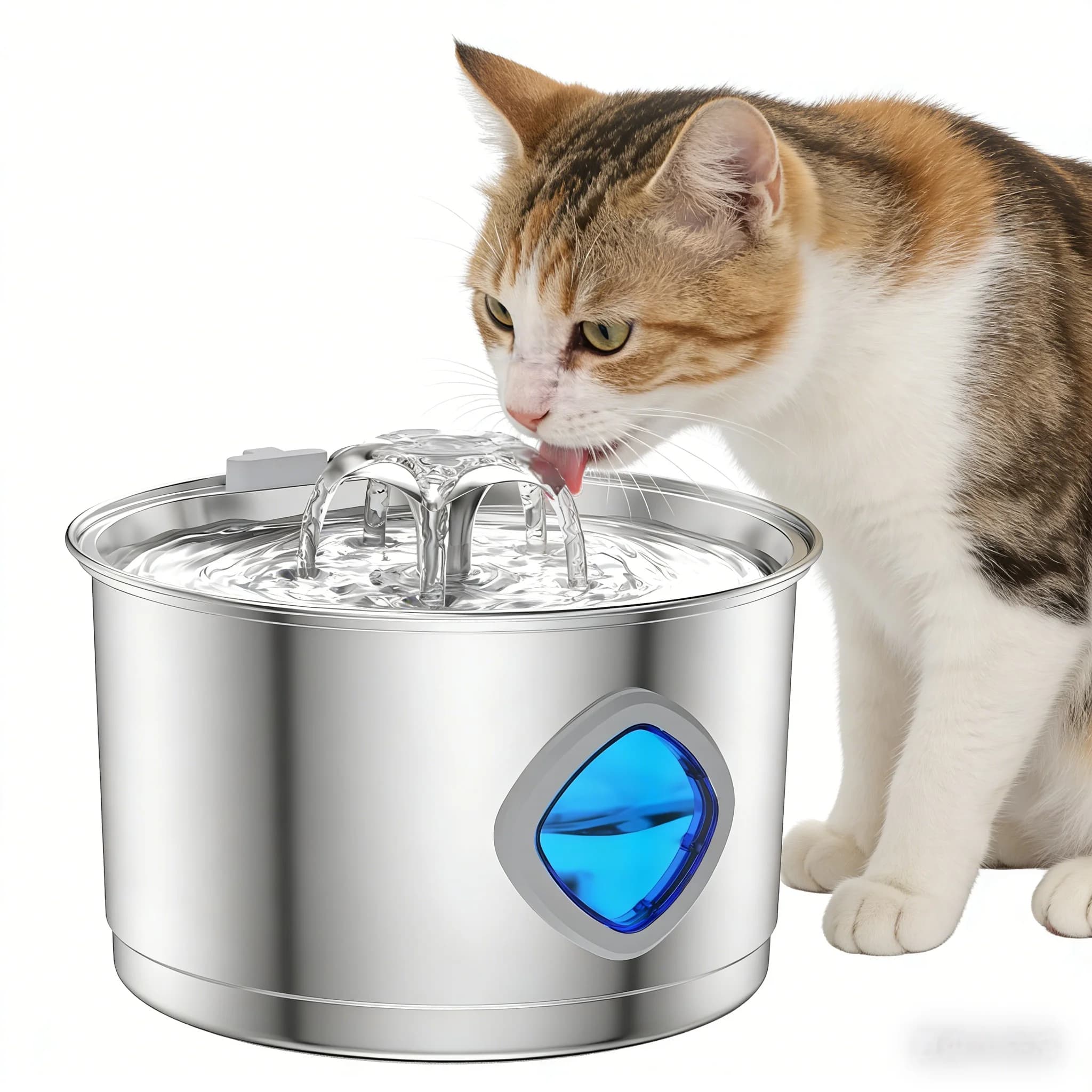 2.8L Automatic Pet Water Fountain Stainless Steel Smart Cat Water Dispenser with Circulating Filter for Dogs And Cats